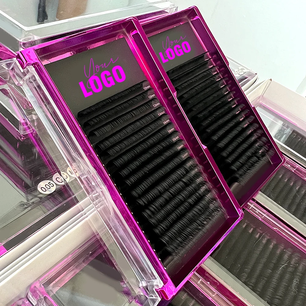 silk classic individual lashes extension trays dark black silk mink lash extension supplies