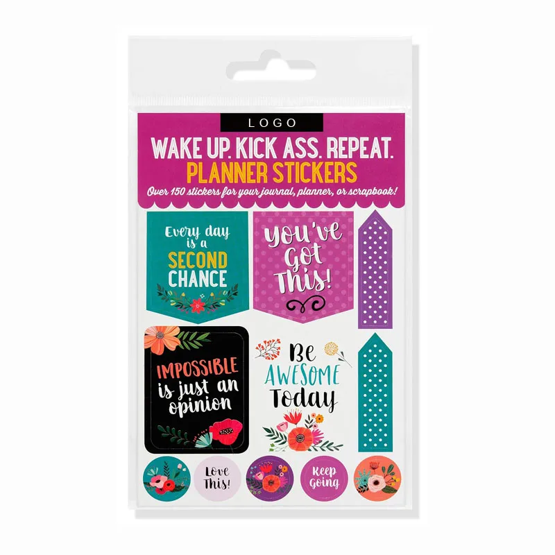 Custom Cartoon Journal Stickers Set Decorative Private Label Sticker Sheet for Planner