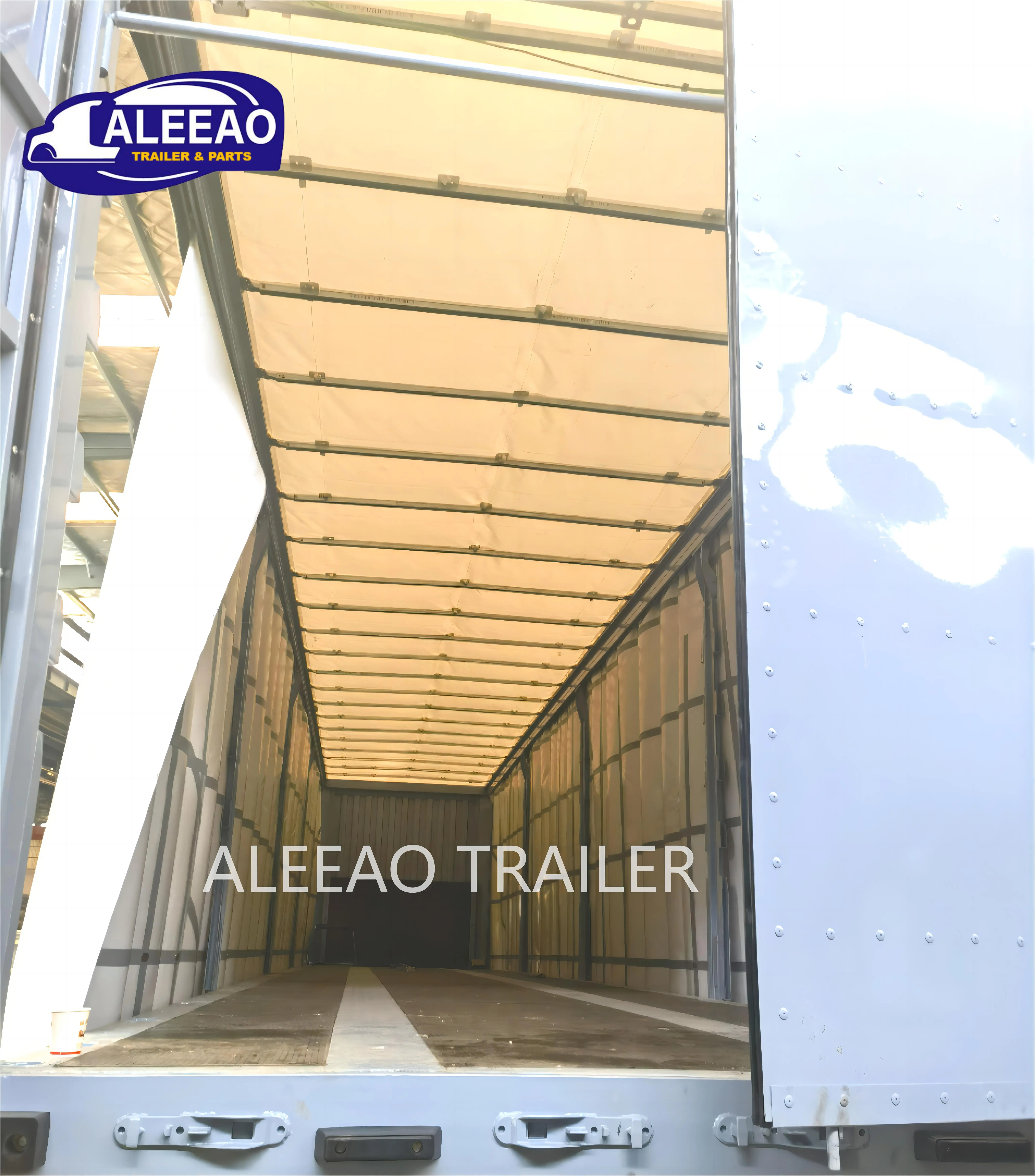 45ft 53ft cargo transport curtain side van box/ side curtain sliding semi trailer for sale