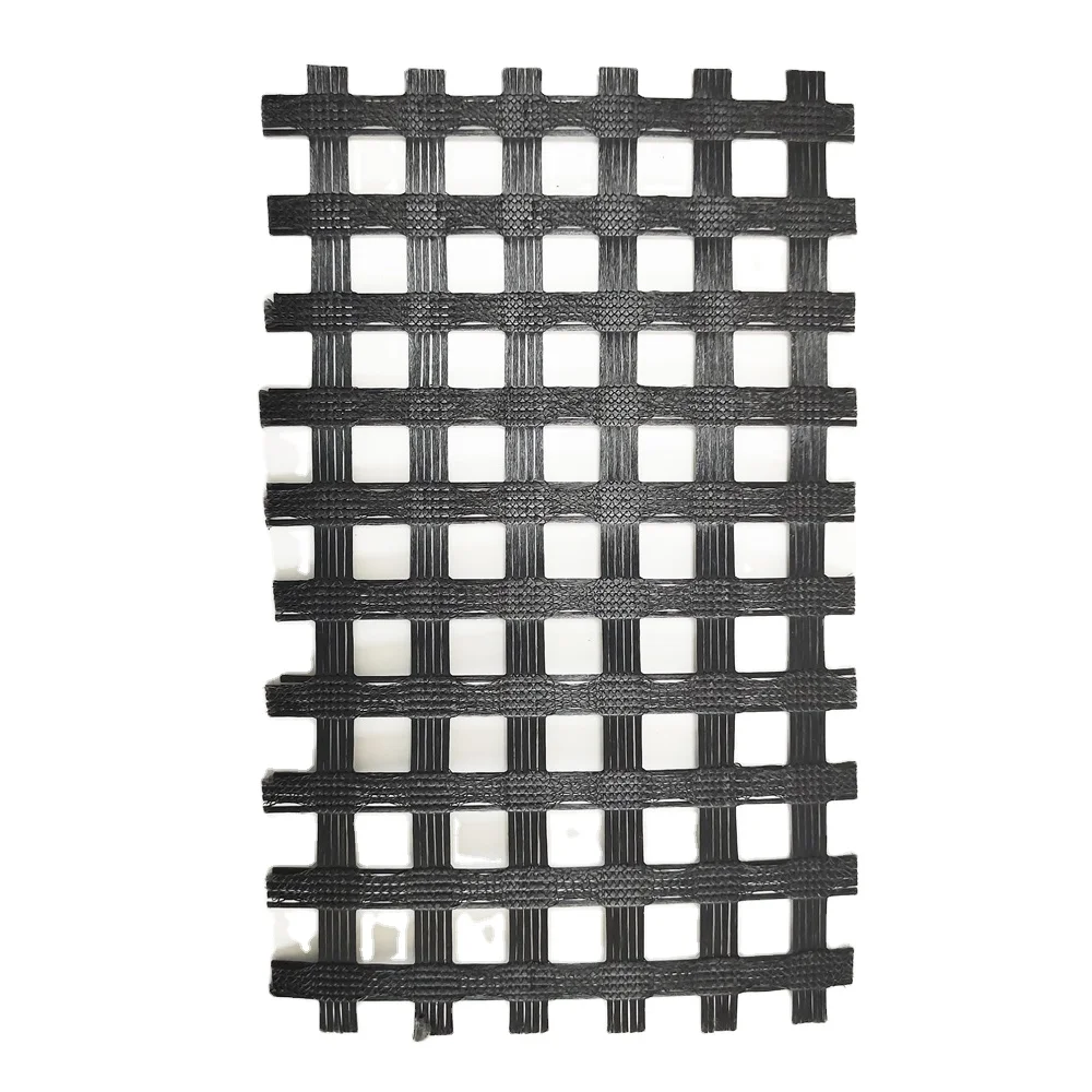 The warp knitting polyester geogrid tensile uniaxial geogrid 80-30kN  for highway