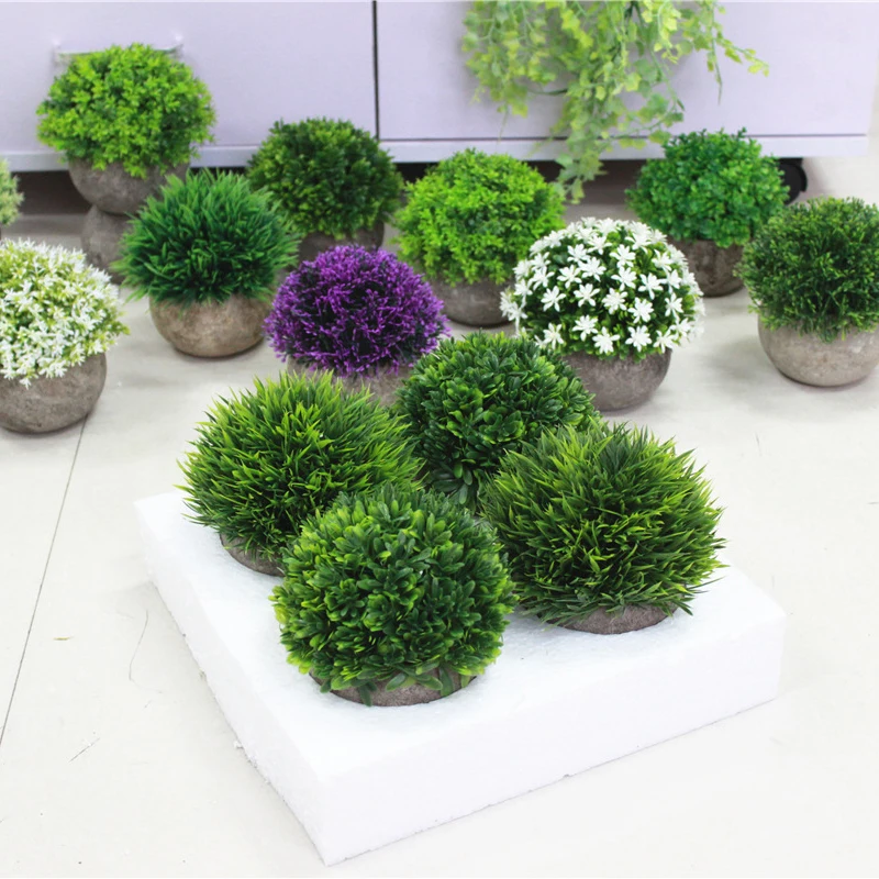 4 Pcs  Set Mini Artificial Potted Plants Small Artificial Plants For Office Desk Decoration