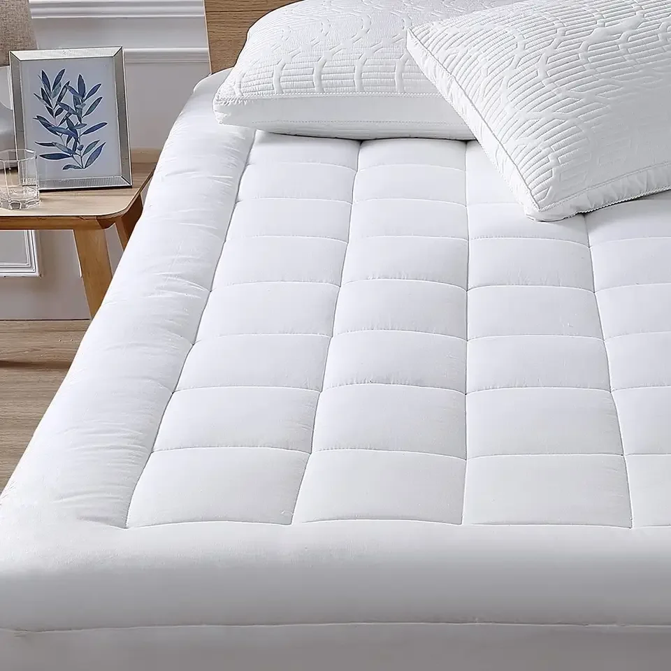 Wholesale Mattress Pad Cover microfiber Mattress Topper with deep pocket