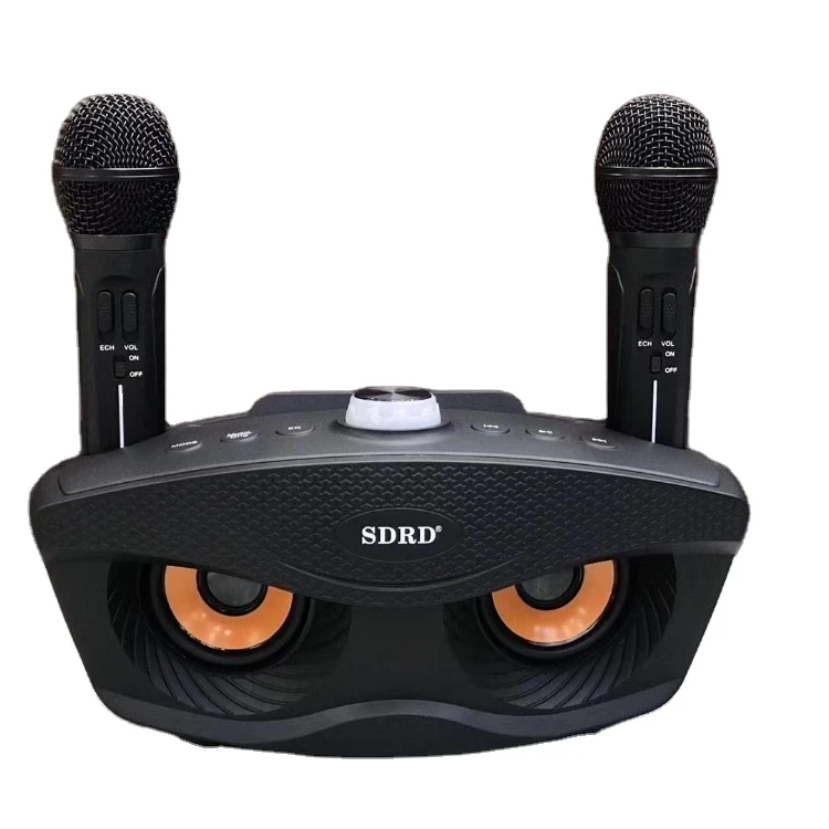 plastic cabinet speaker box China Factory Free Shipping Supply Newest Family Ktv Karaoke Bt Wireless 20wat Dsp Speaker With Double Microphone