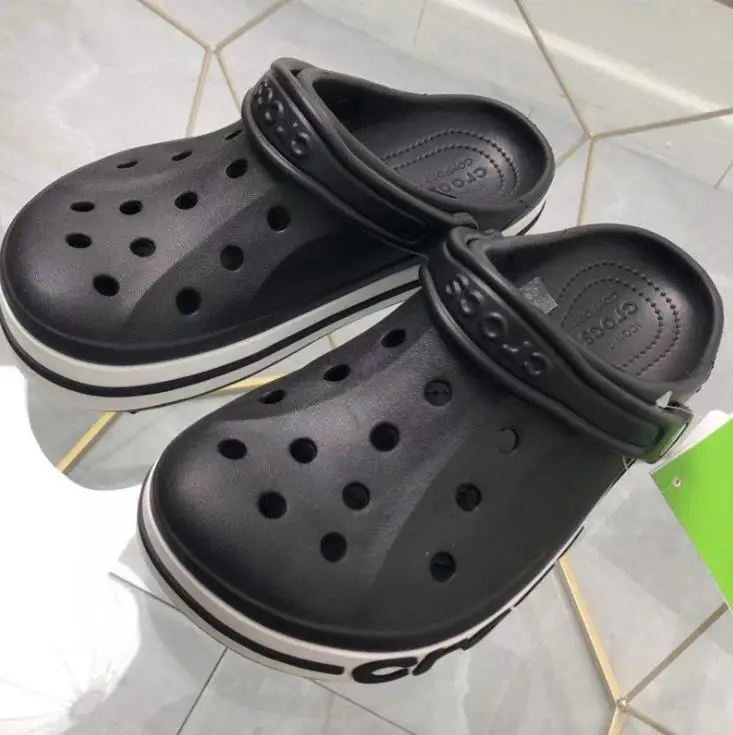 2021 Summer High Quality Croc With Logo Men Casual Plain Garden Shoes Cross Outdoor Beach Slides Sandal Fishing Wading Shoes