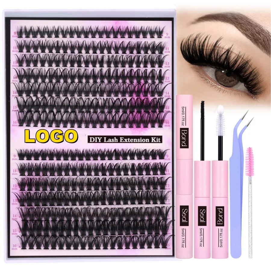 DIY Lash Extension Kit Individual 20D 30D 40D 50D Wispy Lashes Cluster Self Application Eyelash Extensions at Home