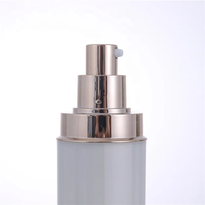 Modern White Cylinder Plastic PS Bottles Acrylic Jars for Cosmetic Packaging