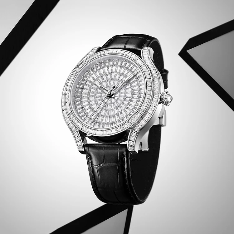 New Jewelry Hip Hop Luxury Men Ice Out Mechanical Watch Full Rhinestones Dial Automatic Diamond Watches