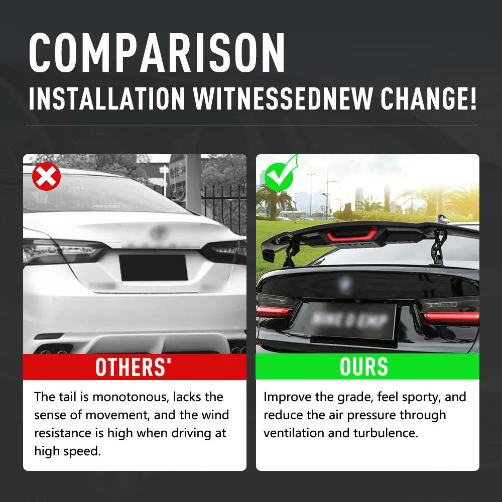 Universal Electric Automatic Rear Spoiler carbon fiber Gt Style Electric lift tail Spoiler