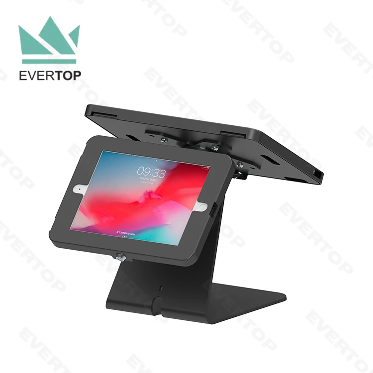 LST15B-H Dual Screen Tilt Tablet Kiosk Stand for Tablet Secure Display Kiosk Tablet Stand Double for iPad Mini Air Pro Android