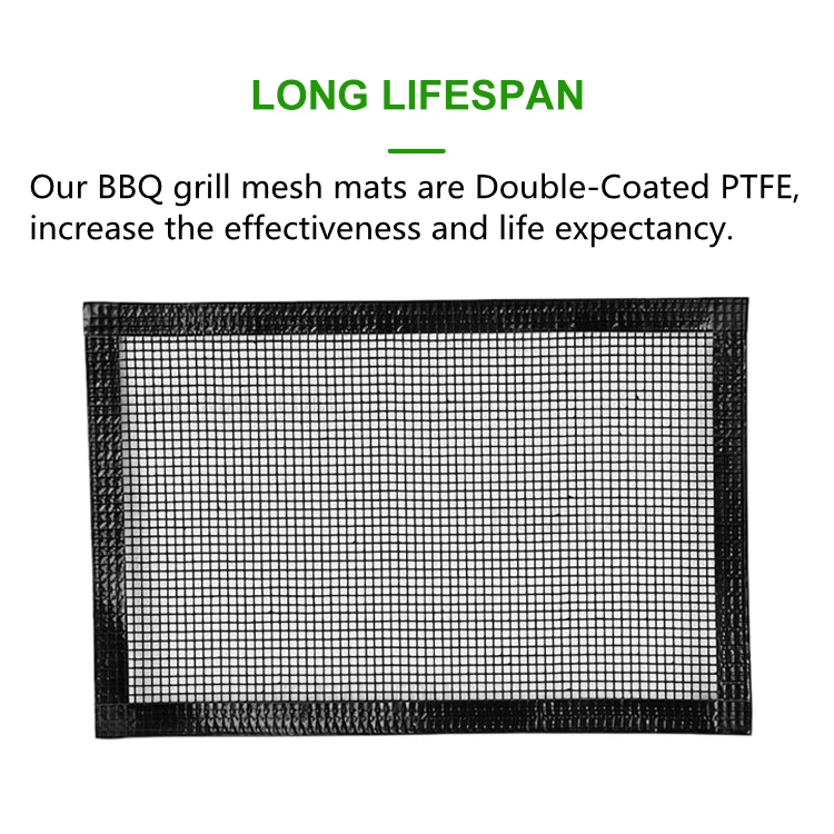 
Custom Hot Sale Amazon 33 x 40cm Nonstick Barbecue Cooking Grilling Mesh Mat Easy to Clean BBQ Grill Mesh Mat 