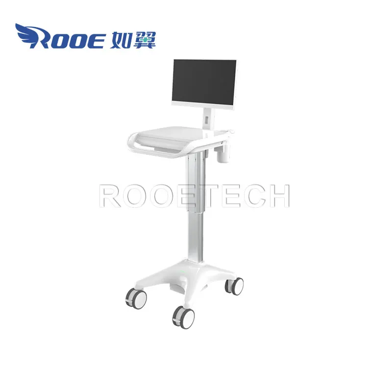 Newest Medical Furniture BWT-007 Mobile Hospital Computer Workstation Trolley for Sickroom Rounds