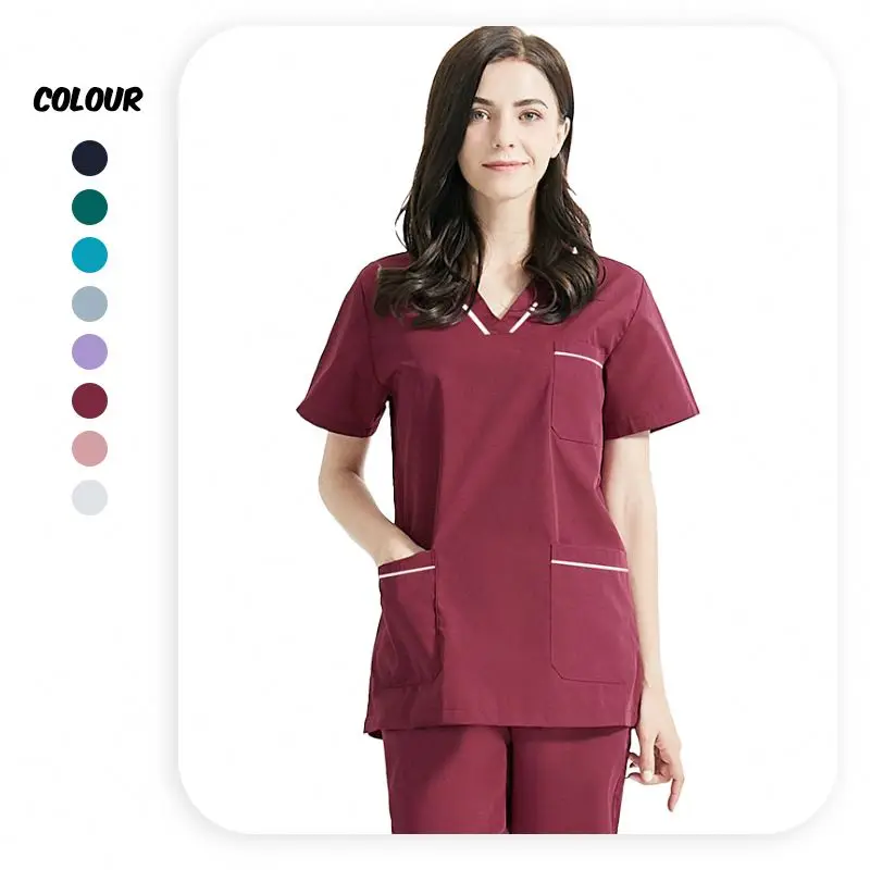 Nursing Uniforms Hospital Medical Scrubs Scrub Nurse Uniforms Design Plus Size Jogger Nurse Woman Scrub Sets 100% Cotton Unisex
