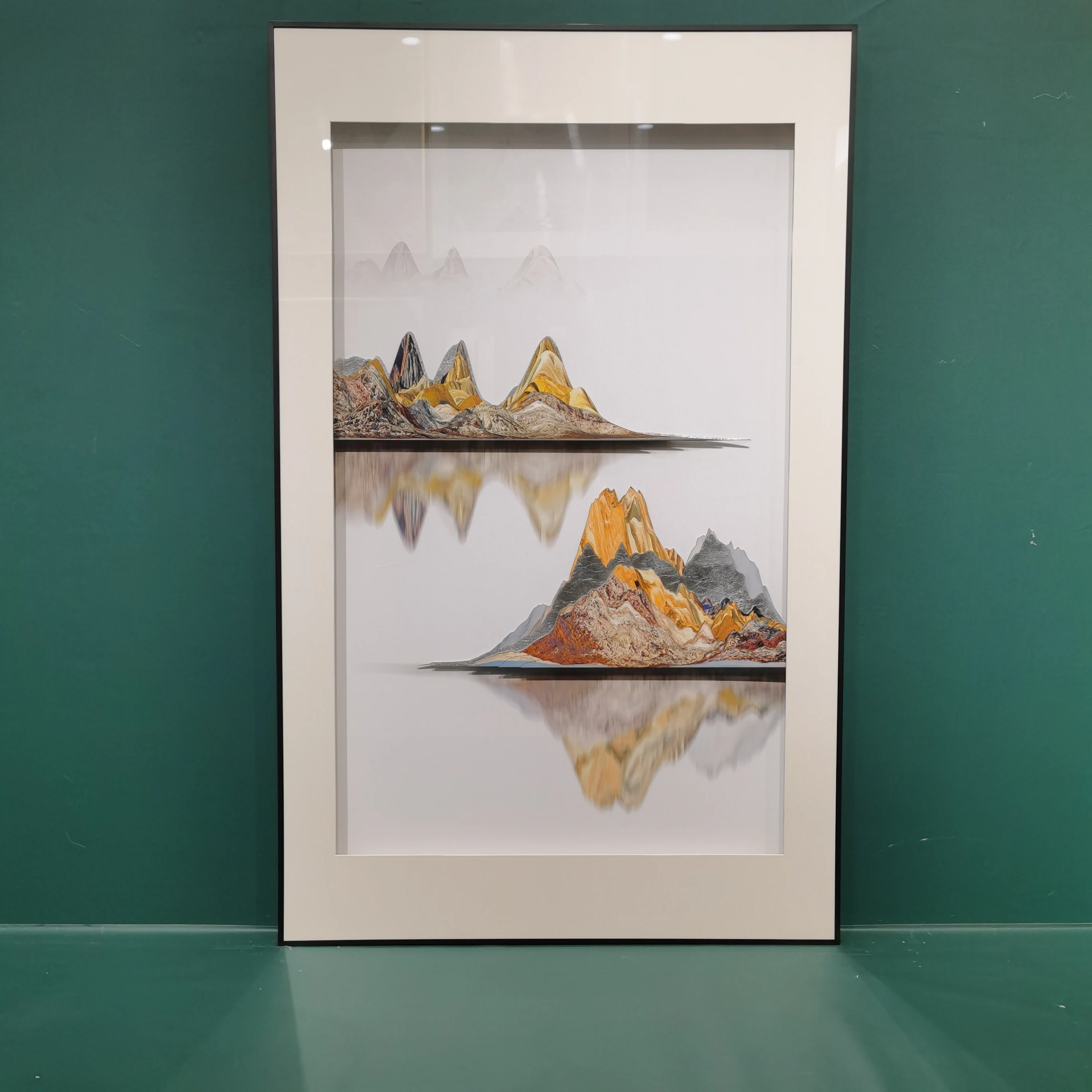 Modern Minimalist Line Canvas paintings  Lighthouse Poster Print landscape Wall Print Painting Wall Art Blue Yellow mountain