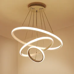 Five rings droplight 20+40+60+80+100CM round aluminium LED modern pendant lighting
