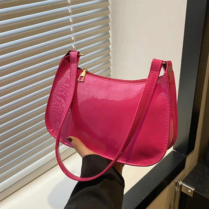 wholesale new fashion women leather PU purse pink handbag with single shoulder handle