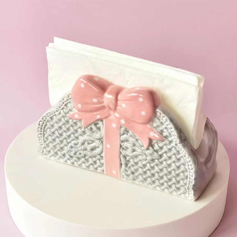 Creative Relief Napkin Rack For Kitchen Table Vertical Storage Rack Coffee Shop Ceramic Tissue Holder