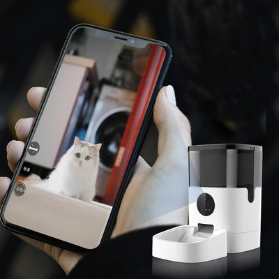 Автоматическая интеллектуальная кормушка для домашних животных Kingtale Wi-Fi сетевое Дистанционное видео дозатор воды кошек и собак 4 л