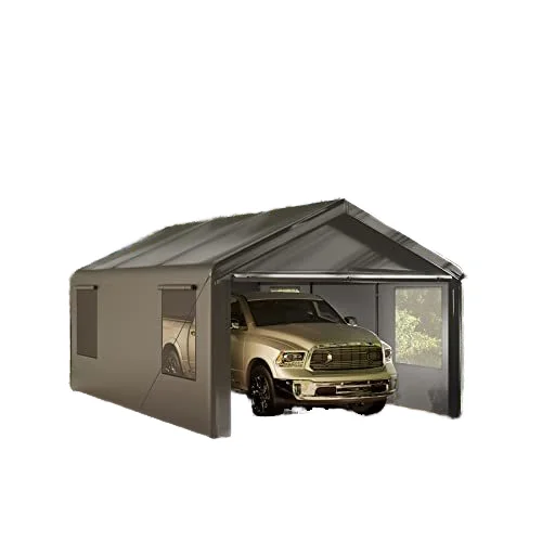 NOWENSOL Heavy Duty 12x20ft Portable Car Port Garage Steel Metal Frame Canopy with Removable Sidewalls Doors Outdoor Garden Use