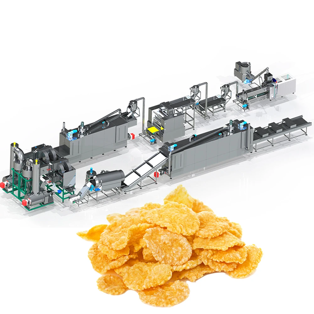 Crispy Maize Chocos Corn Flakes Breakfast Cereals Processing Production Line Making Machine