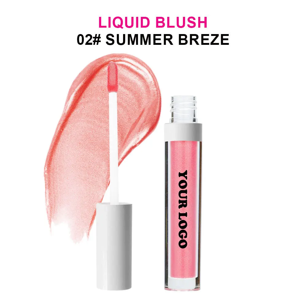 Matte pearlescent color rendering, durable waterproof, non decolouring carmine liquid powder blusher