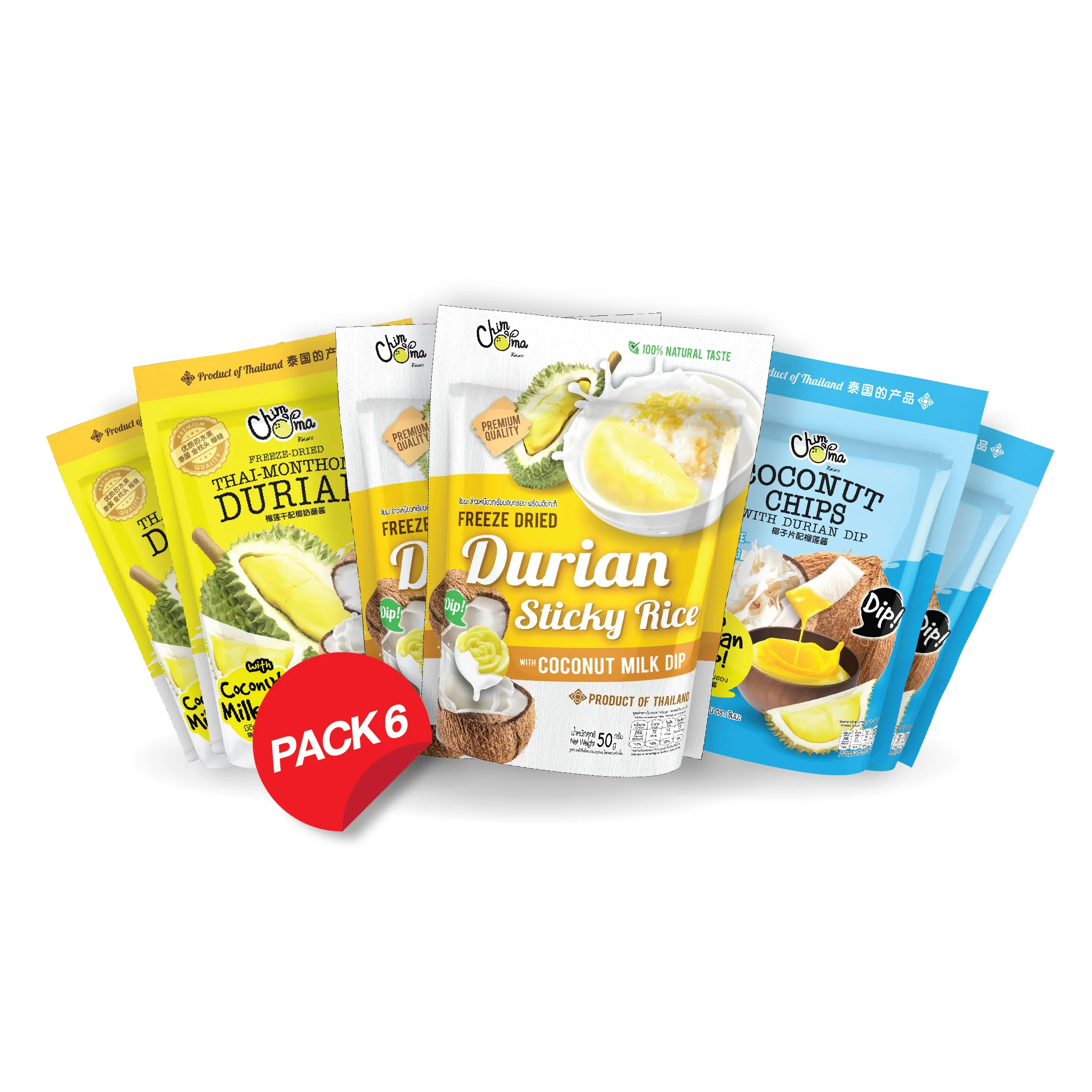 
Смешанные фрукты, замороженный дуриан/дуриан липкий рис с кокосовым молоком Dip и кокосовые чипсы с дуриан Dip (6 мешков/упаковка) чимма 