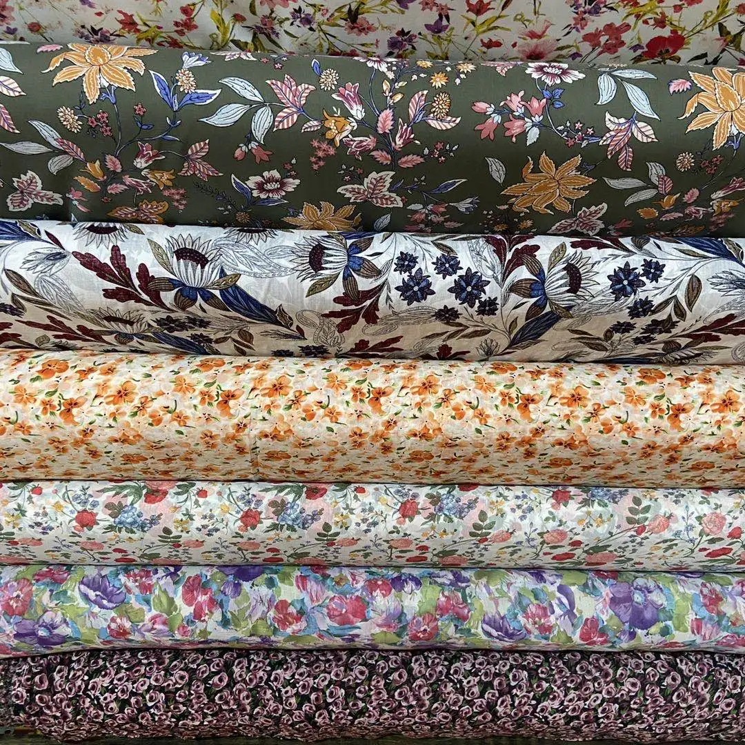 
Cheaper 100% polyester different types of prints stock chiffon fabric for skirts and blouses 