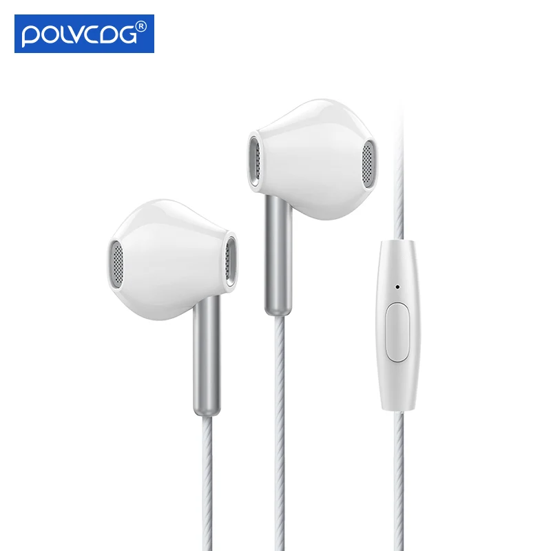 2021 Hot Selling D1 Sport Stereo Metal Bass Earphones Wired Headphones with Microphone 3.5mm braided headphones