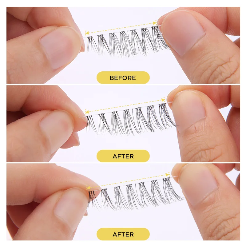 New products DIY cluster Segmented super soft flexible band 3D Faux Mink Eyelashes Customized diy segment lash glue
