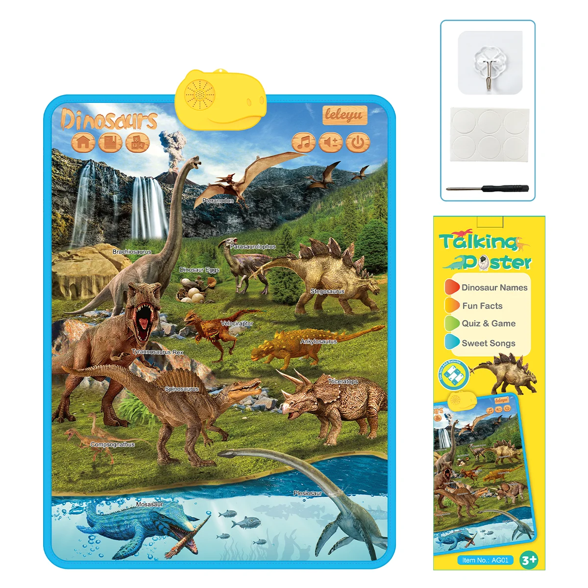 Kids Educational Toy Talking Poster Learn Dinosaurs Chart Sound Book Music Toy for Children