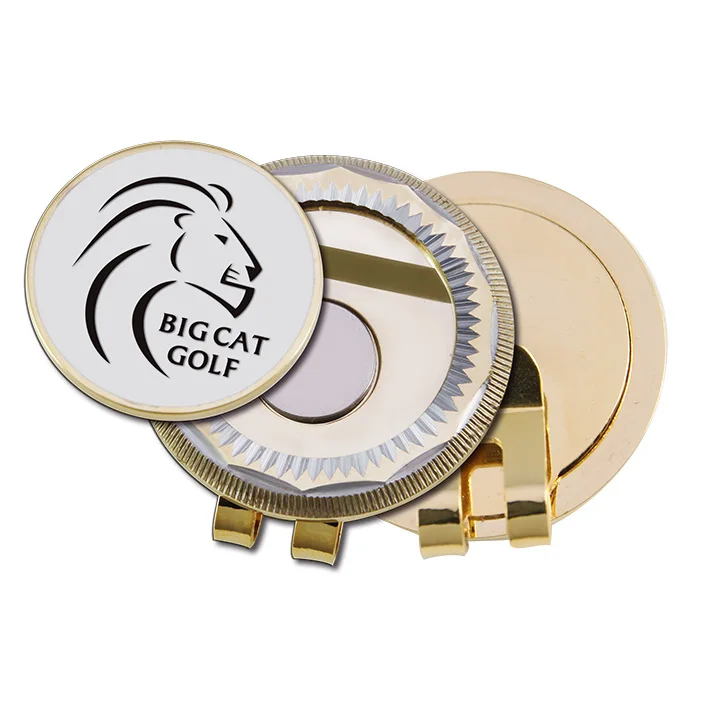Customized metal zinc alloy golf dual ball marker coin marker magnetic mondomark
