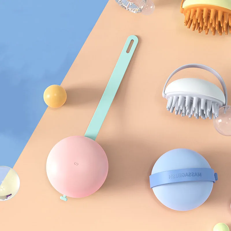 2024 New Pet brush 2-in-1 bath brush for easy cleaning Tpr Brush Pet massage multi-functional bath cleaning