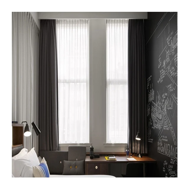 Beautiful Designs Home Hotel Automatic Clear Electric Blackout Blinds Shower Curtain Channel Corner Window Curtains