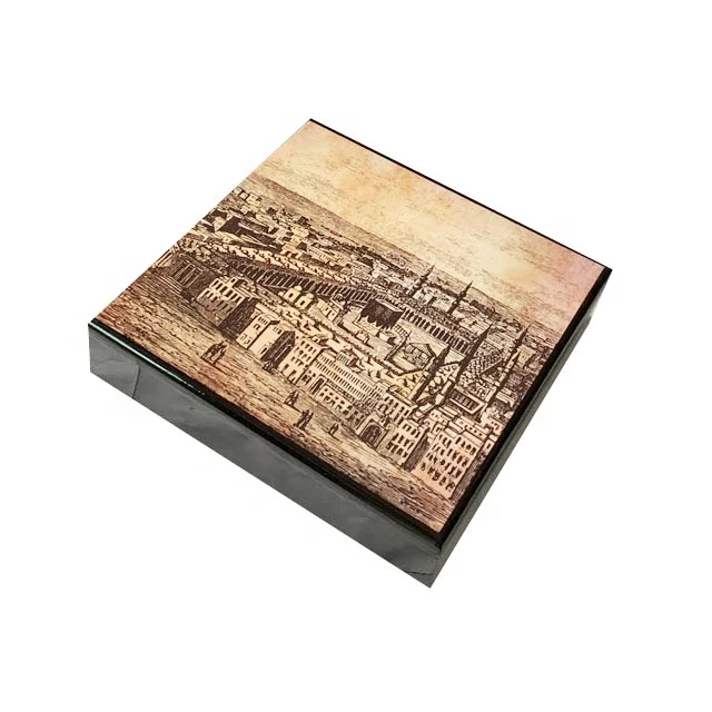 arabic style wooden date box for 24 pcs date with picture