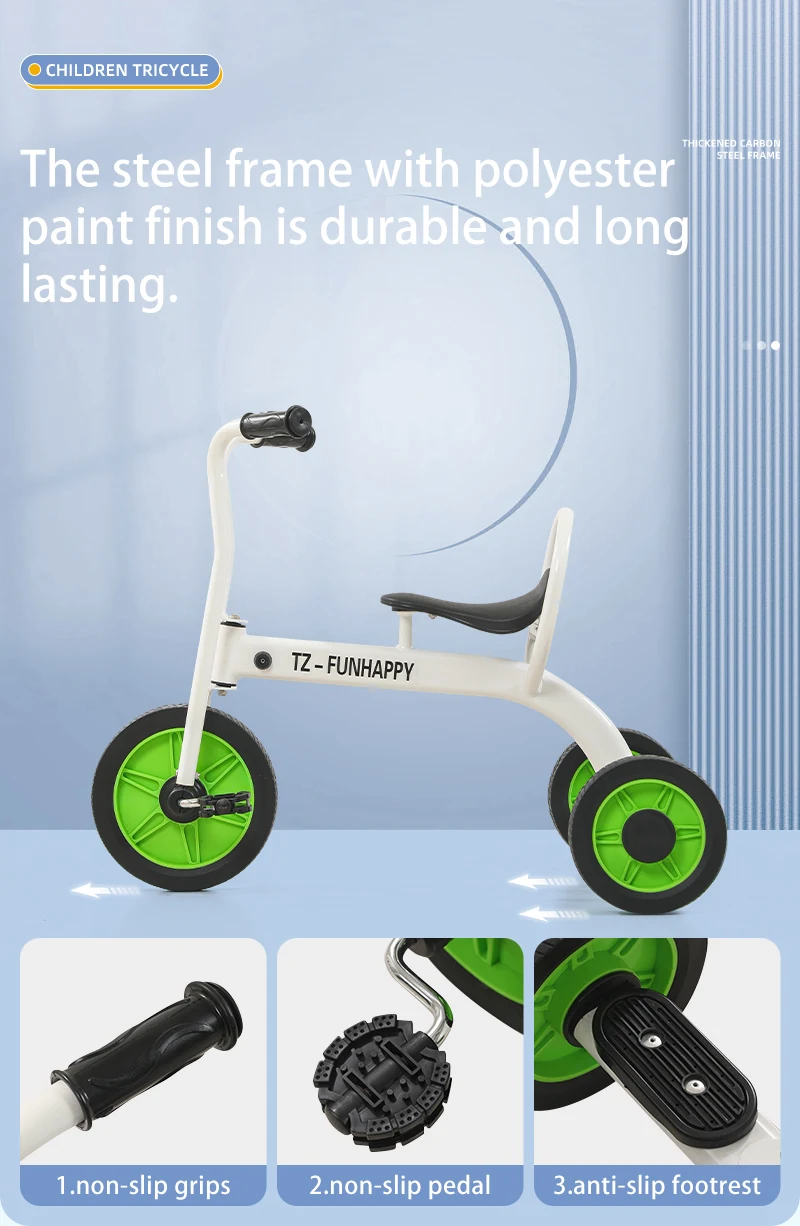 ejiale Toddler Tricycle Children Folding Kids Trike Balance Kindergarten Bike Outdoor Toy Ride On Car for Boys Girls 2-6 Year