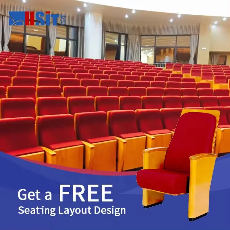 Durable Fabric Theatre Stadium Auditorium Seat School Church Auditorium Chair With Writing Tablet