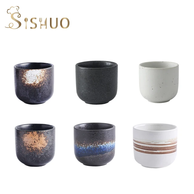 200ml Japanese white outer matte black  Personal Hand made Ceramic porcelain coffee tea mug cup no handle