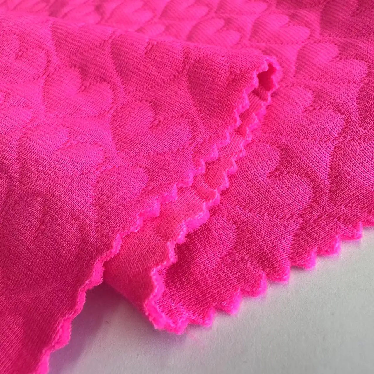 97%polyester 3%spandex stretchy air layer dobby quilted fabric love heart 3D jacquard fabric for jacket and home textile