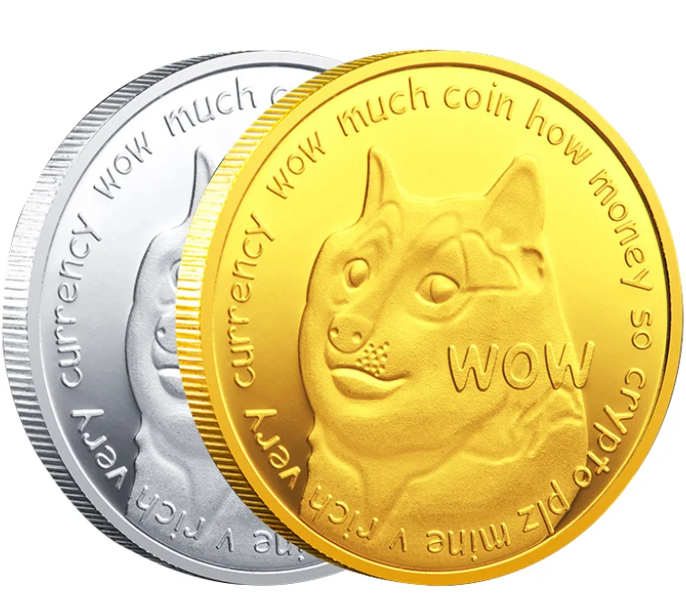 Добро пожаловать, персонализированная памятная монета WOW Dog Dogecoin, Золотая/серебряная Виртуальная цифровая Шифрованная монета
