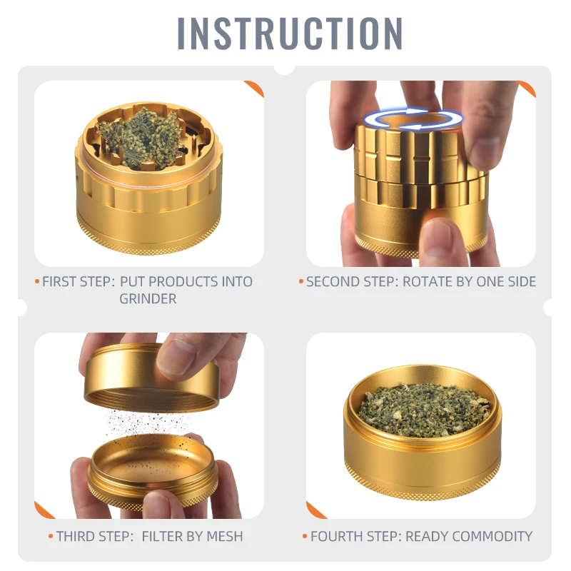 Aluminium grinder metal ashtray 2 in1 herb tobacco accessories smoking tools storage
