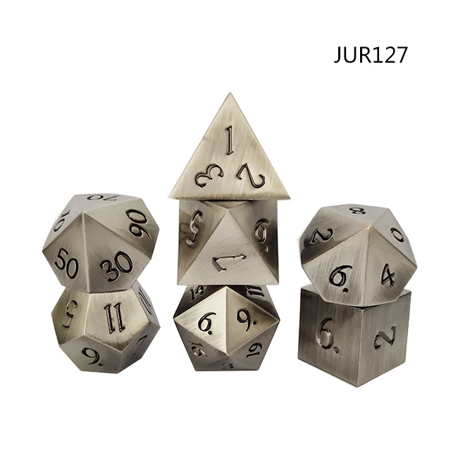 
Promotion gift sets silver reflective multicolor number fill gamle metal dice set polyhedral dice organizer 