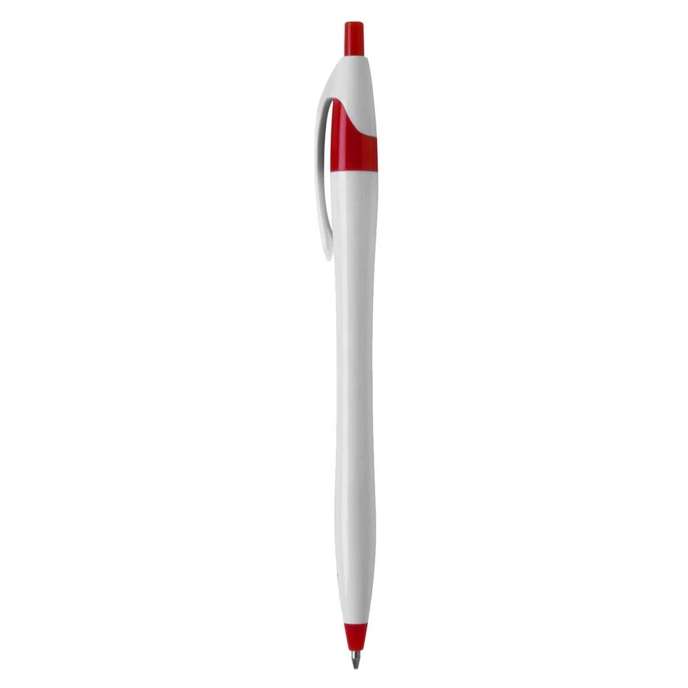 Economical  Popular Slim Stylish Plastic Pen with Contoured Design 1200M Writing Custom Logo Promotional Gift PP131 Oracle White