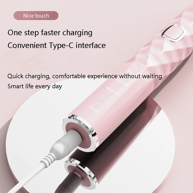 Smart Toothbrush Sonic 6 Modes Rechargeable Customized Motor Personal Use