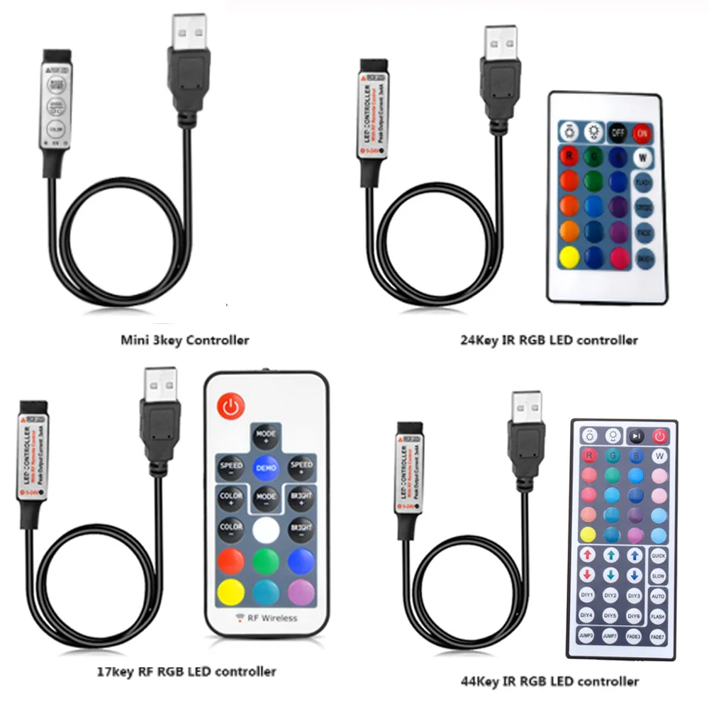 DC 5 V USB RGB контроллер IR Remoter RF беспроводной пульт дистанционного управления для LED Strip light