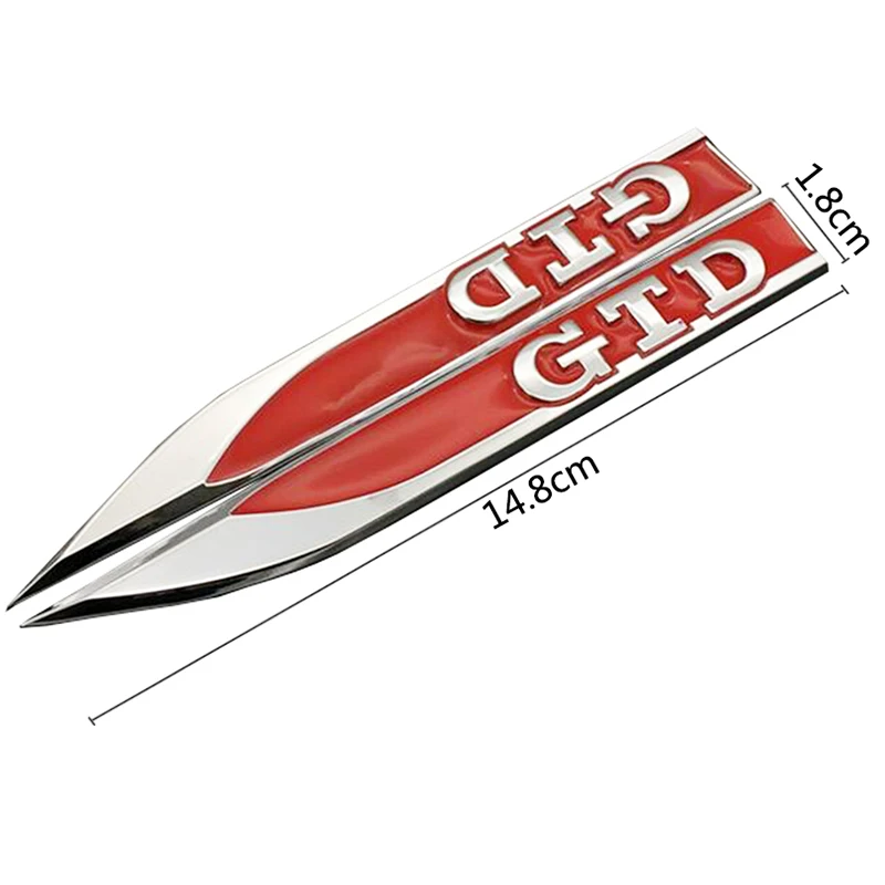 3D Metal GTD GTI Car Wing Fender Side Badge Emblem Car Sticker for GOLF MK7 MK4 MK5 MK6 Car Styling Logo Emblem Accessories