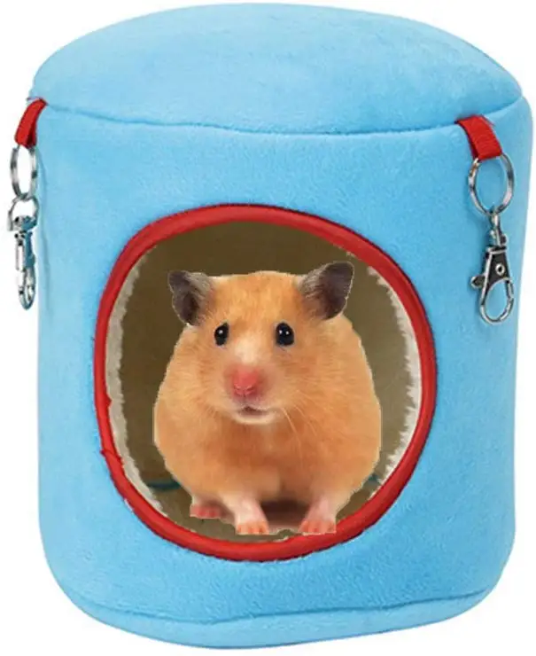 C&C Cute Hamster Winter Warm Fleece Hammock Toy Hanging Bed Nest House for Syrian Hamster Gerbil Rat Mouse Small Animal Cage