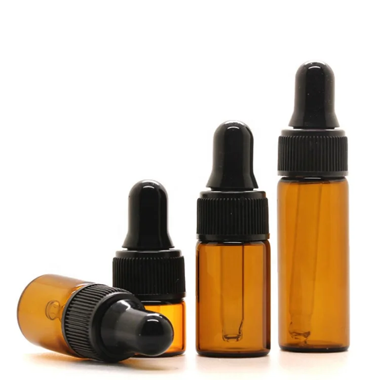 Wholesale clear mini  bottle 1ml 2ml 3ml 5ml 10ml glass vials with glass pipette dropper cap