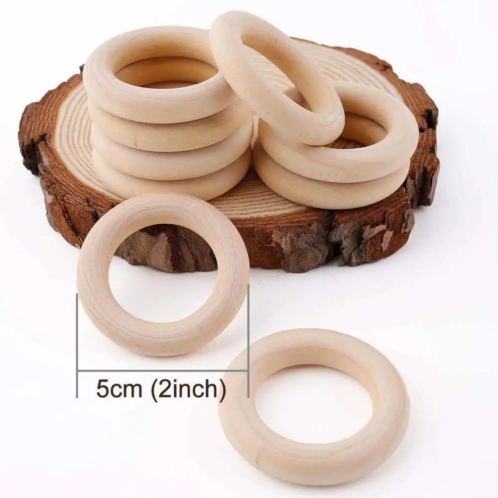 Wooden Rings Circle Craft, Ring Pendant and Connectors Jewelry Making