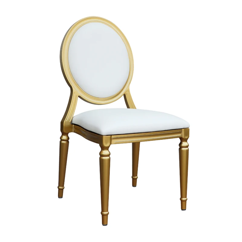 Золотистый Штабелируемый алюминиевый стул для французского ресторана, банкета, обеда, свадьбы