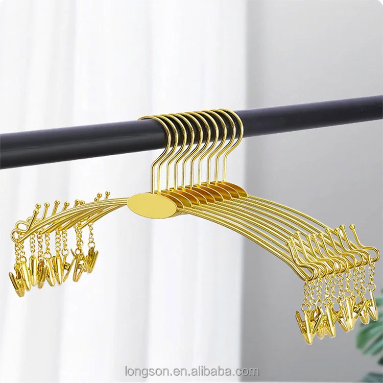 Rose Gold Underwear Rack Bra Metal Clips Hangers For Lingerie