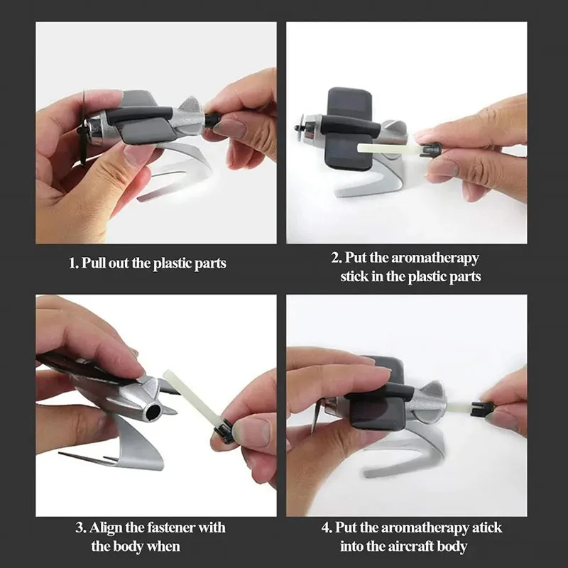 Creative Solar Airplane Car Dashboard Decoration Car Essential Oil Diffuser Fragrance Aromatherapy Diffuser Desk Ornaments